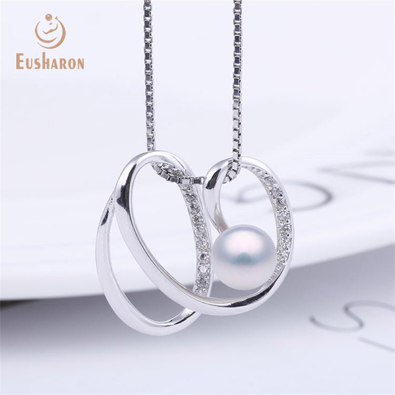 10 PCS Abstract Lines Around Freshwater Pearl Pendant - Pearl Jewelry - Eusharon