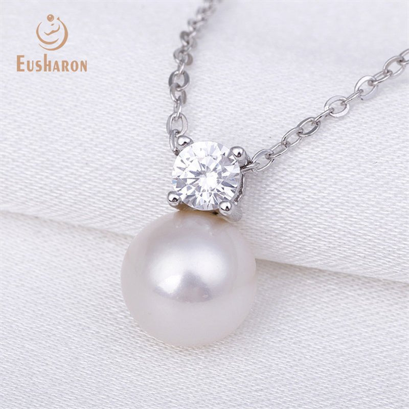 10 PCS Simple With CZ Edison Pearl Pendant Necklace - Pearl Jewelry - Eusharon