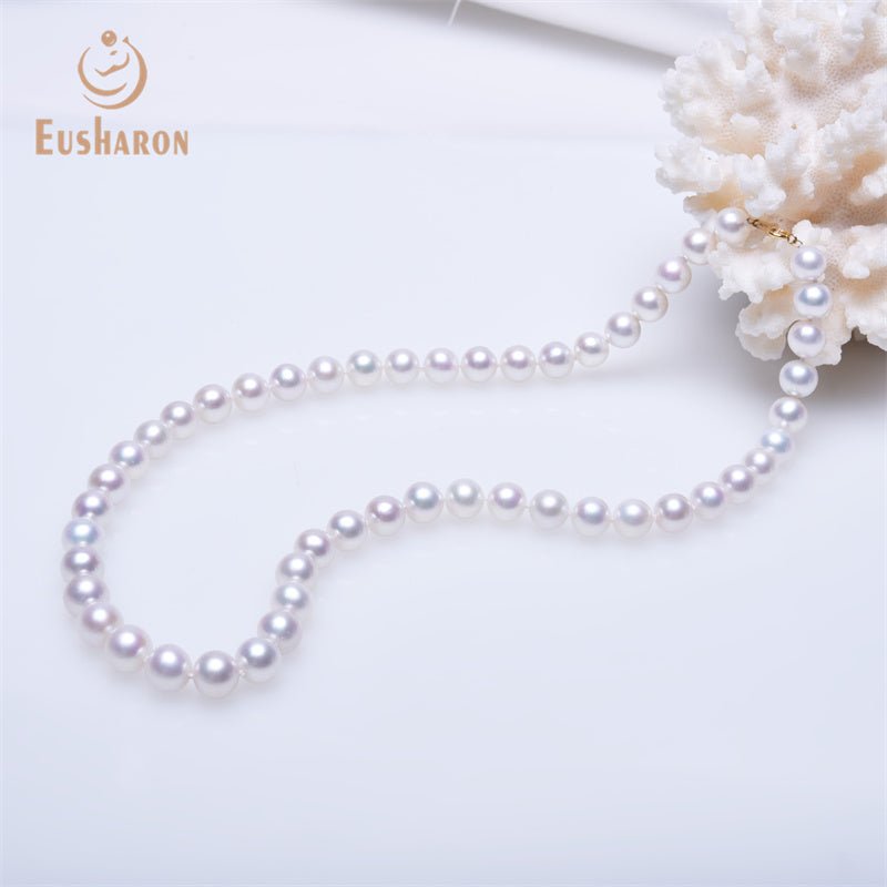 6.5 - 8.5mm AAA+ High Luster Freshwater AK Pearl Necklace - Pearl Jewelry - Eusharon