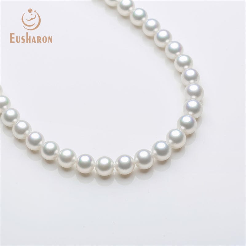 7.6-10mm Perfect Round White South Sea Pearl Strand