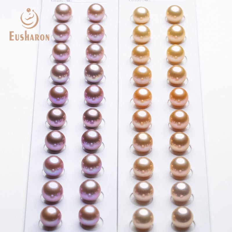 10-14mm Natural Color Round Edison Pearl Matching Pair