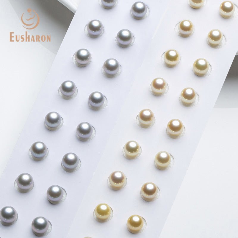 6 - 6.5mm Gold/Grey Round Akoya Pearl Matching Pair - Akoya Pearl - Eusharon