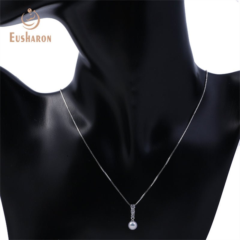 10 PCS Simple CZ Freshwater Pearl Pendant Earrings Jewelry Set - Pearl Jewelry - Eusharon