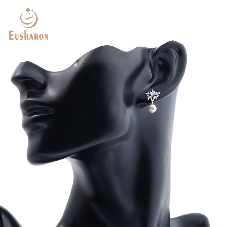 10 Pairs Snowflake Freshwater Pearl Drop Earrings - Pearl Jewelry - Eusharon