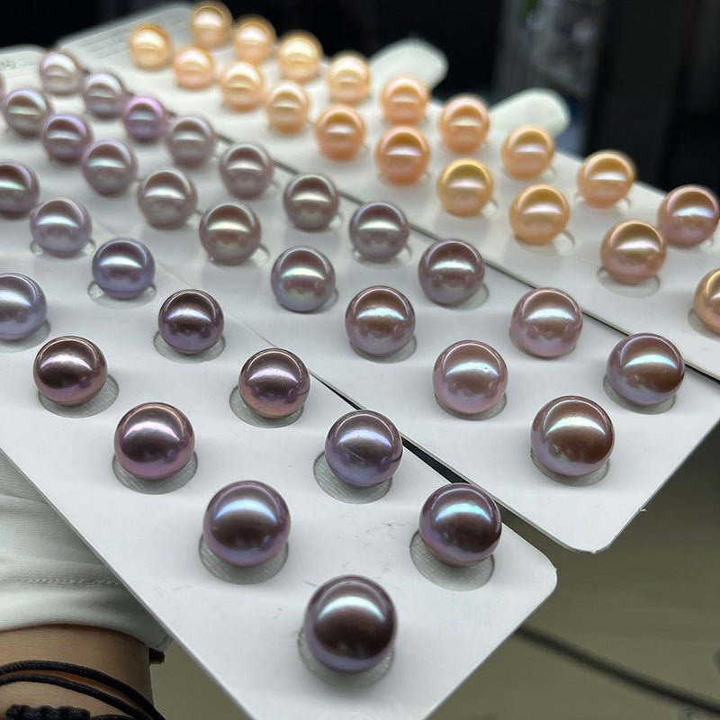 10 - 13mm Natural Color Round Edison Pearl Matching Pair - Edison Pearl - Eusharon