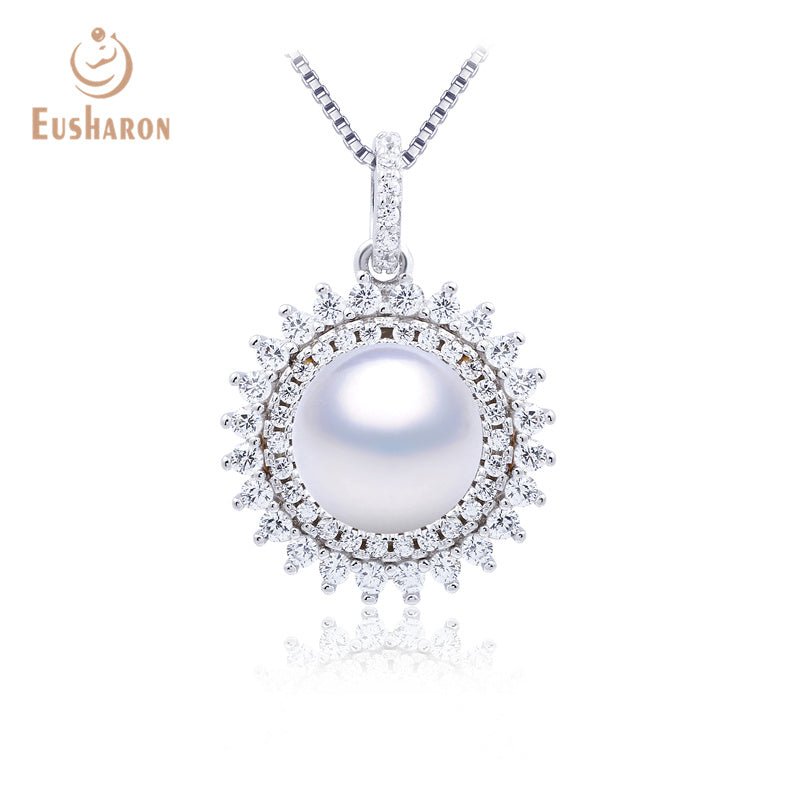 10 PCS Gorgeous CZ Circles Flower Freshwater Pearl Pendant - Pearl Jewelry - Eusharon