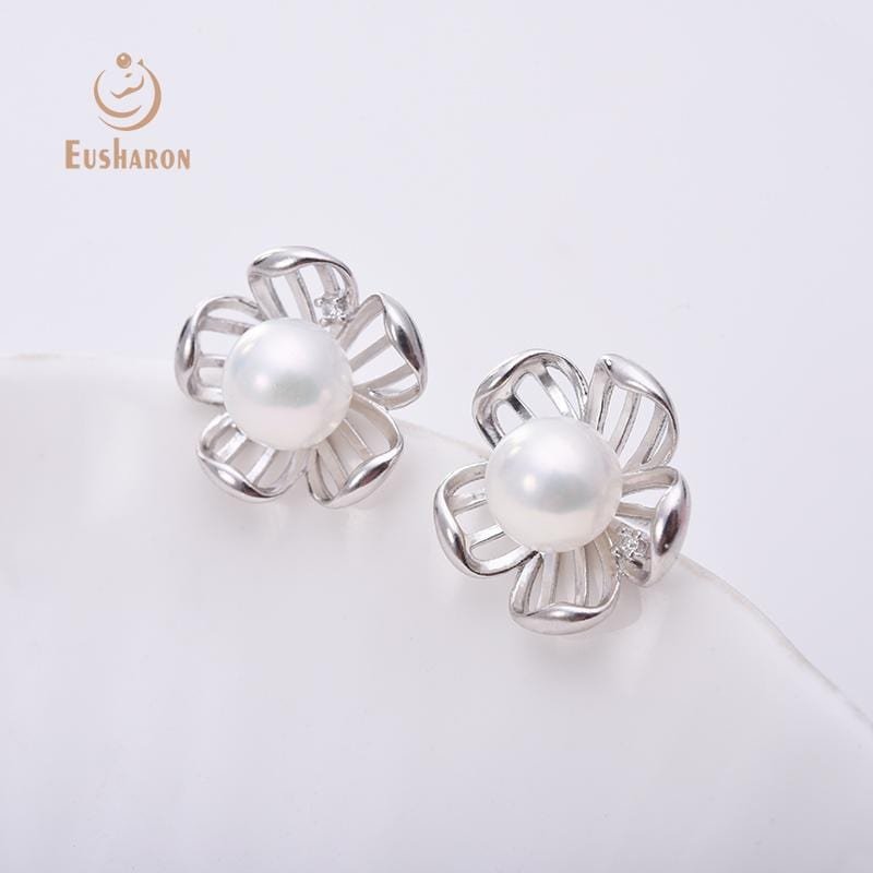 flower pearl stud