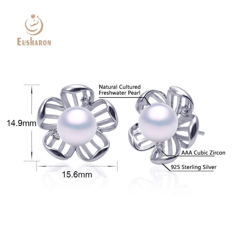 peach blossoms pearl studs