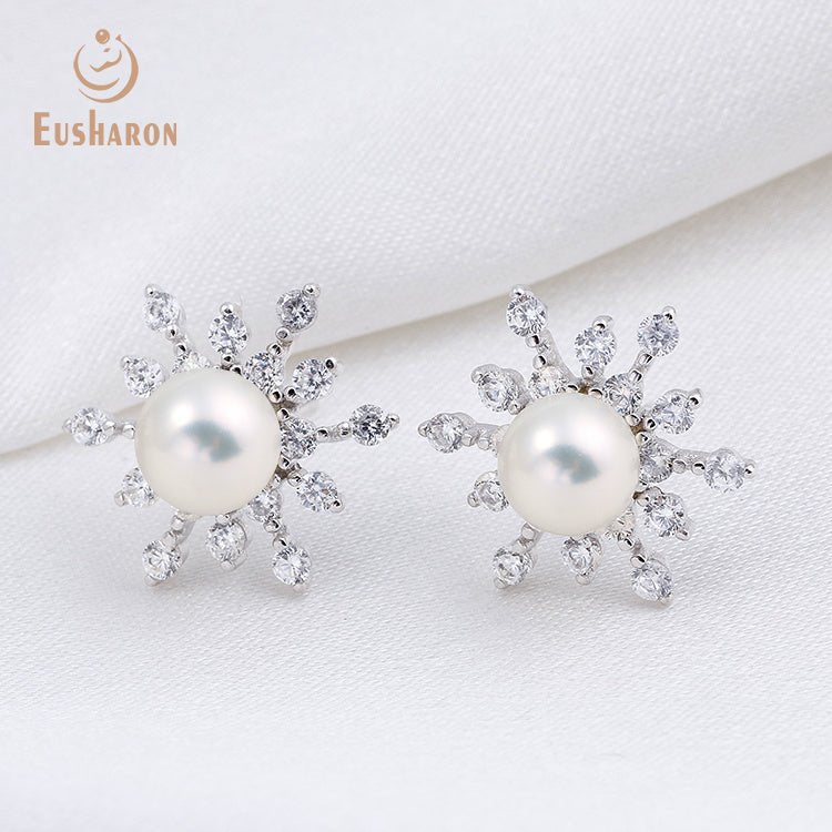 10 PCS Snowfalke Edison Freshwater Pearl Earrings Pendant Ring Set - Pearl Jewelry - Eusharon