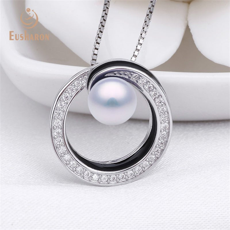 10 PCS Simple Large Circle Freshwater Pearl Pendant - Pearl Jewelry - Eusharon