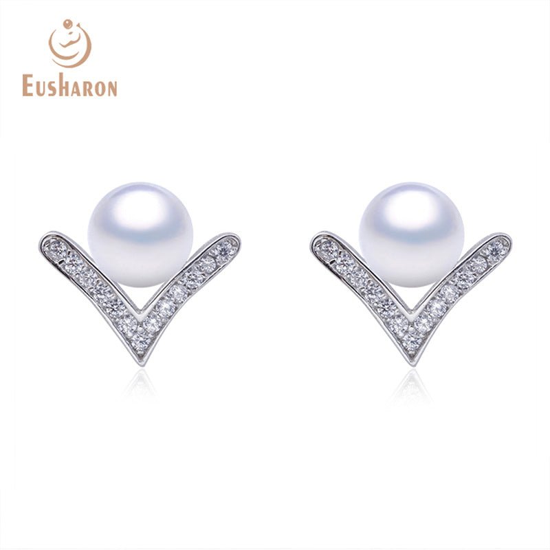 10 PCS Letter V Shape Edison Freshwater Pearl Pendant Earrings Ring Jewelry Set - Pearl Jewelry - Eusharon