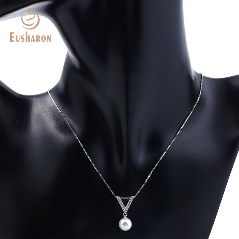 10 PCS Letter V Shape Edison Freshwater Pearl Pendant Earrings Ring Jewelry Set - Pearl Jewelry - Eusharon