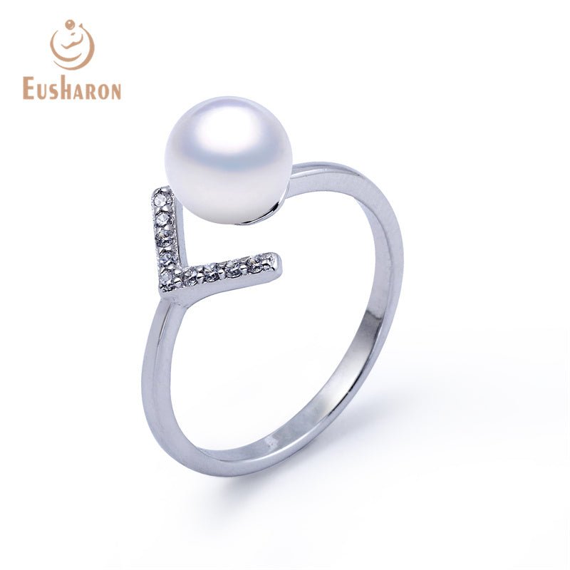 10 PCS Letter V Shape Edison Freshwater Pearl Pendant Earrings Ring Jewelry Set - Pearl Jewelry - Eusharon