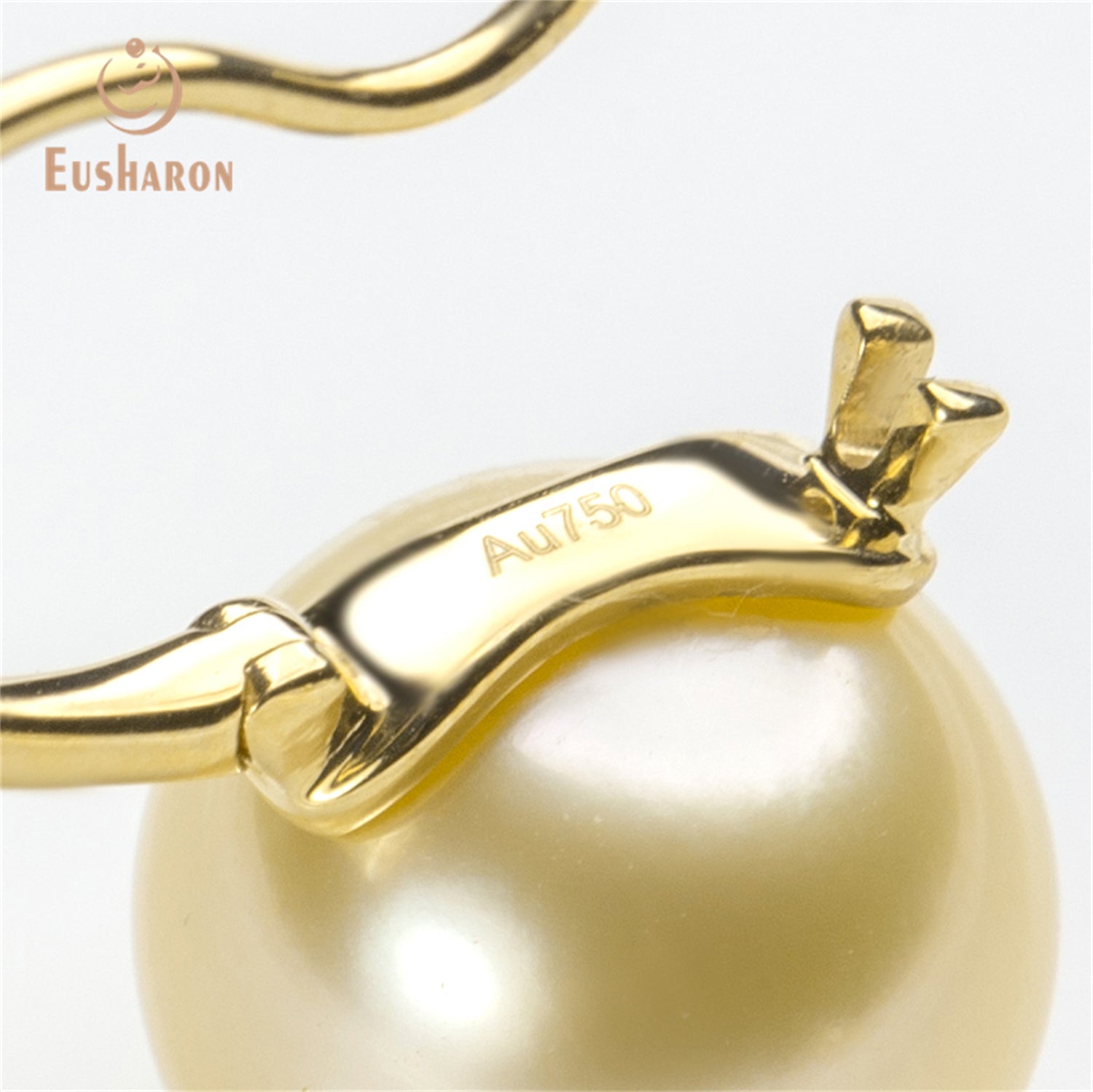 10 - 11mm AAA South Sea Gold Pearl Huggie Earrings - Pearl Jewelry - Eusharon