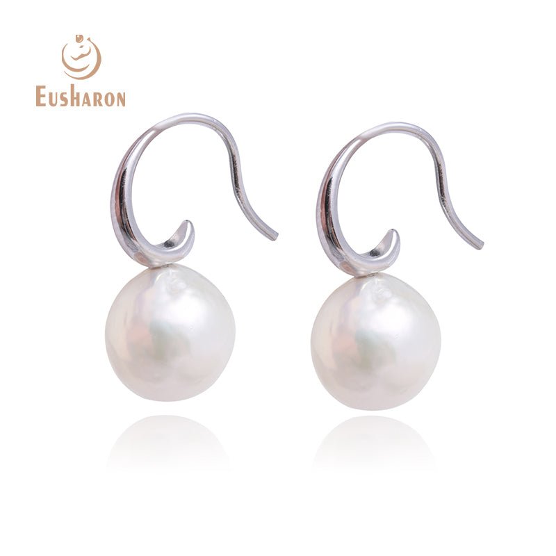 Simple Round Baroque Natural Edison Pearl Earring - Pearl Jewelry - Eusharon