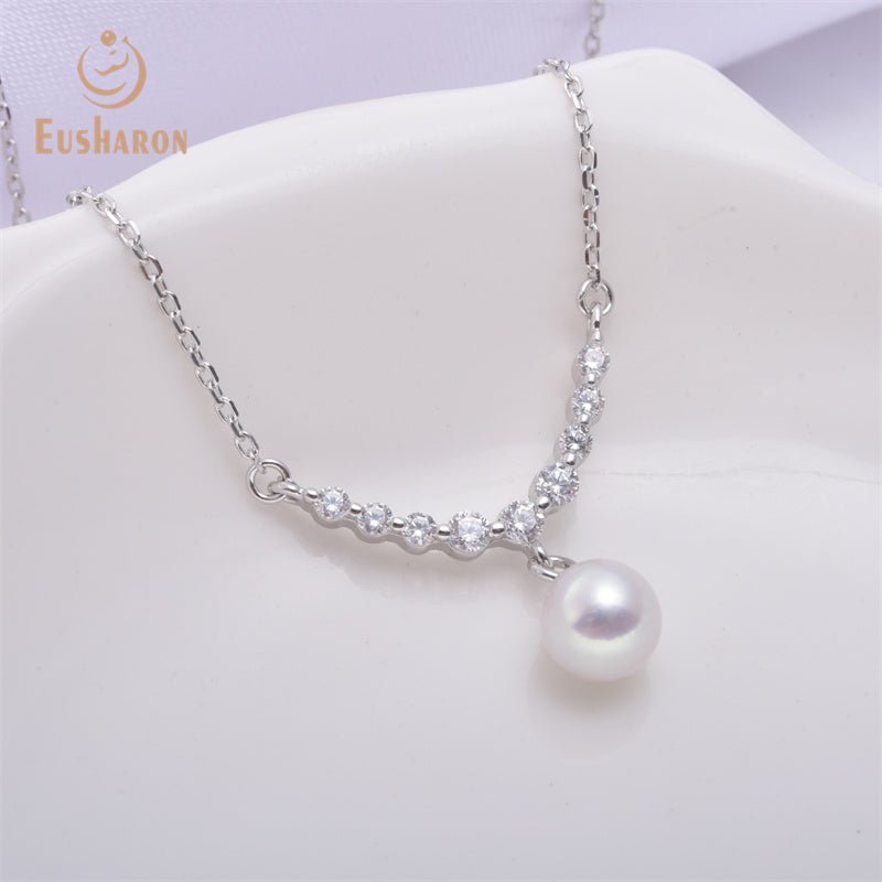 10 PCS Geometric Round Freshwater Pearl Pendant Necklace - Pearl Jewelry - Eusharon