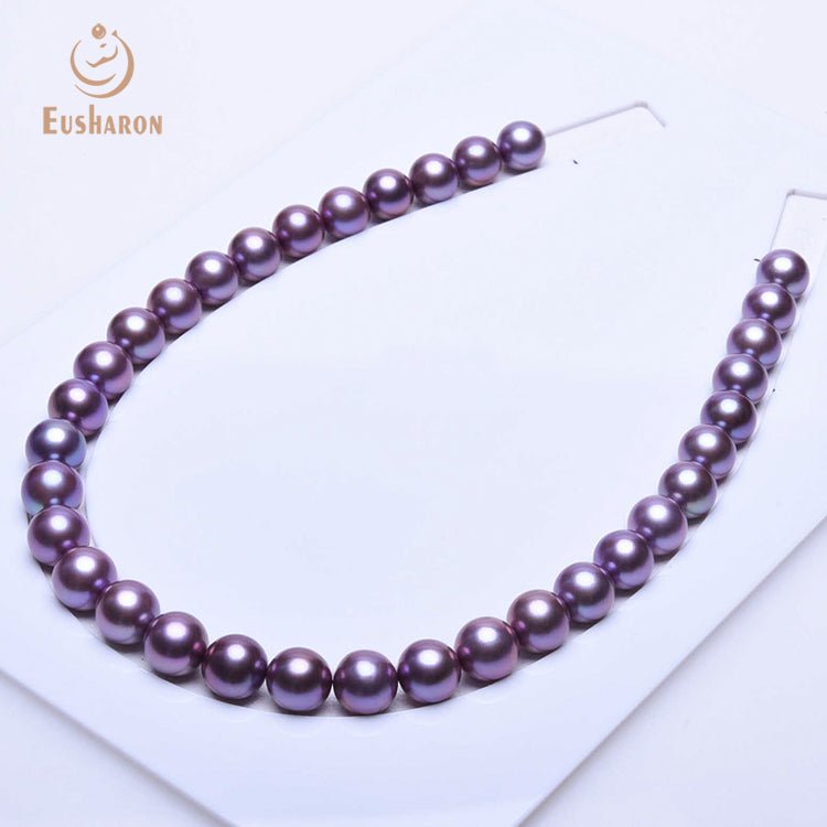 10 - 12mm Flirtatious Purple Color Round Matching Edison Pearl Strands - Edison Pearl - Eusharon