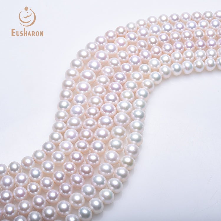 11 - 13mm AA+ Near Round White Edison Pearl Strand - Edison Pearl - Eusharon