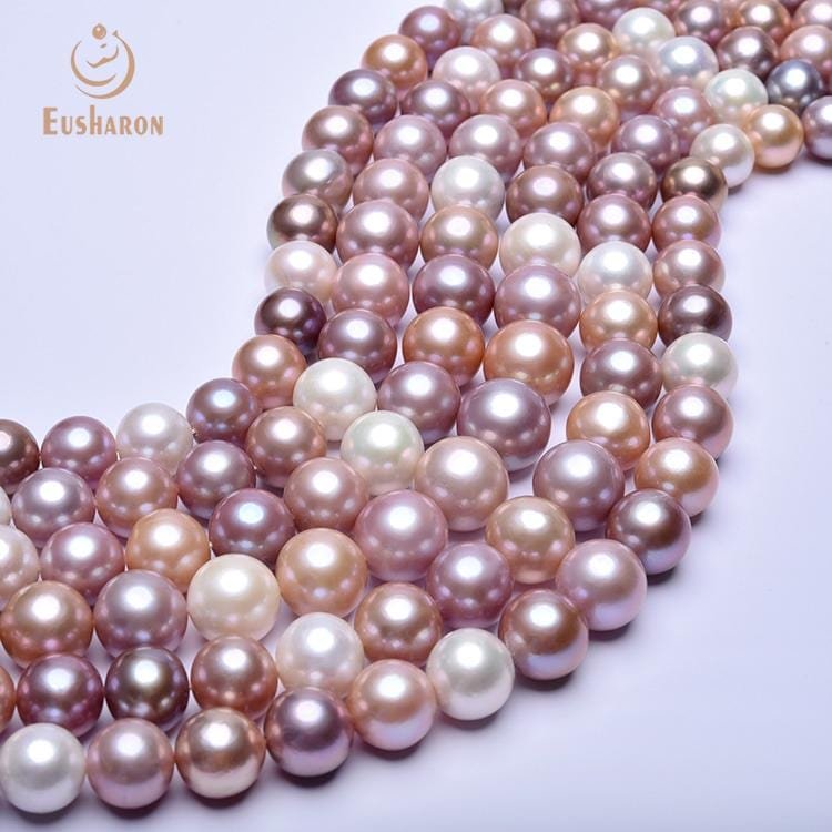 12 - 14mm AAA - Natural Multicolor Round Edison Pearl Strands - Edison Pearl - Eusharon