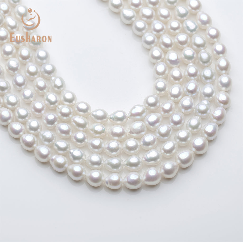 7 - 8mm Drop Baroque White Freshwater AK Pearl Strand - Freshwater AK Pearl - Eusharon