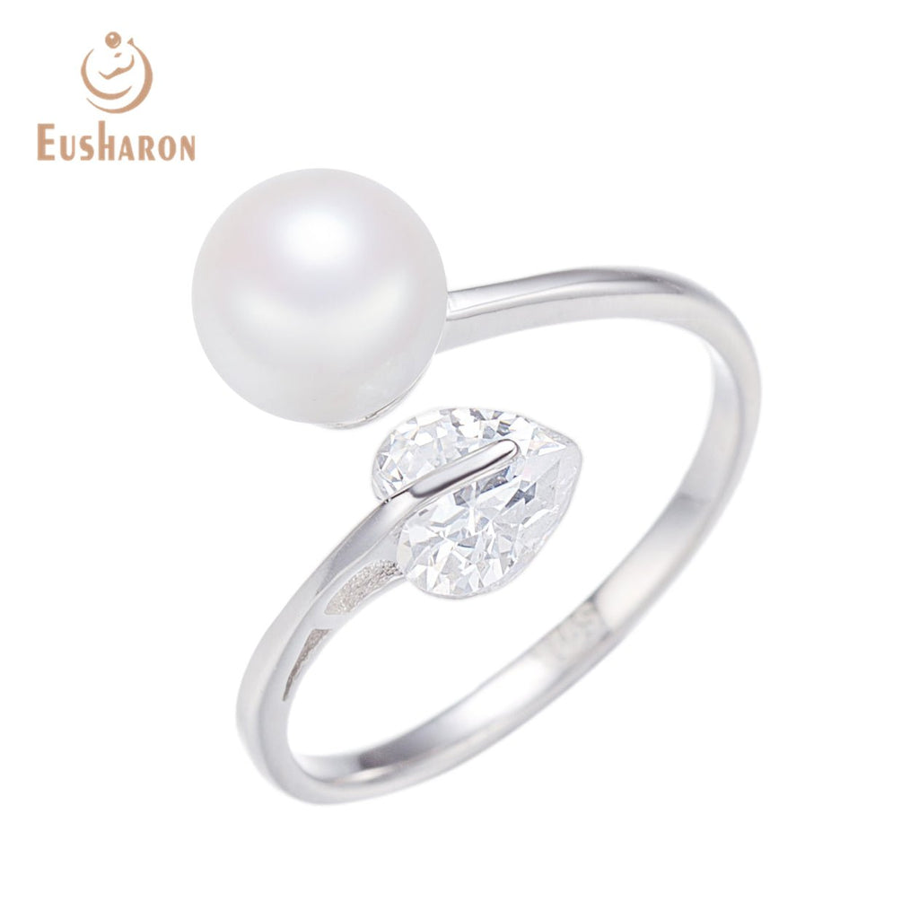 10 PCS Heart CZ White Freshwater Pearl Ring - Pearl Jewelry - Eusharon