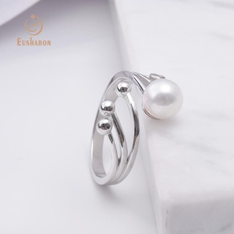 wholesale silver pearl rings