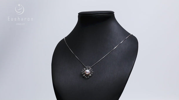 wholesale romantic sterling silver sun pearl pendant