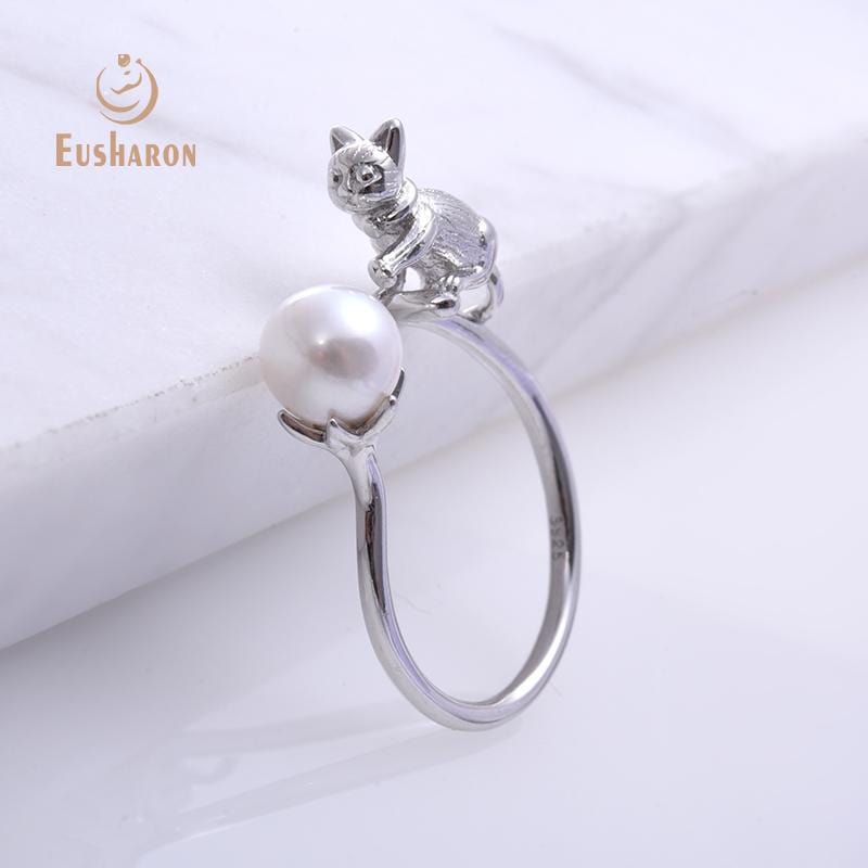 silver cat ring