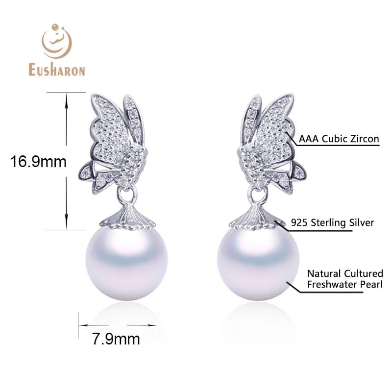 silver butterfly earrings