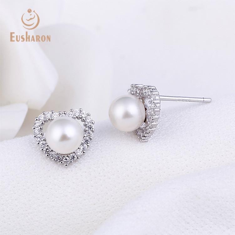 love shape freshwater pearl earring