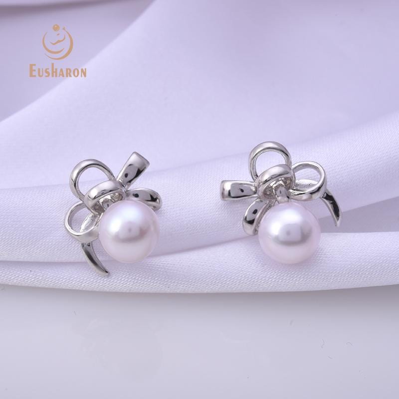 bowknot pearl earrings