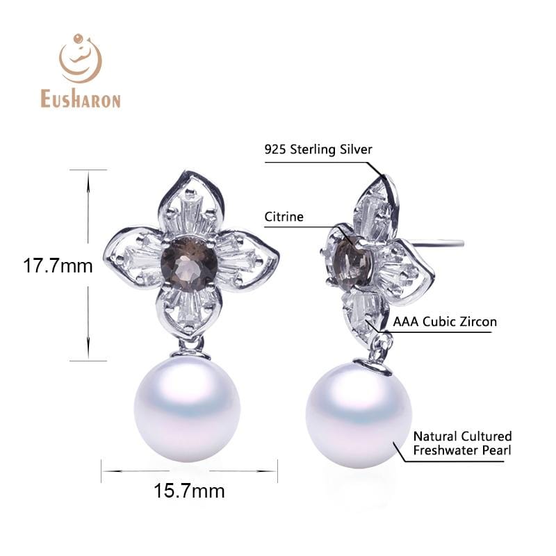 flower freshwater pearl earring