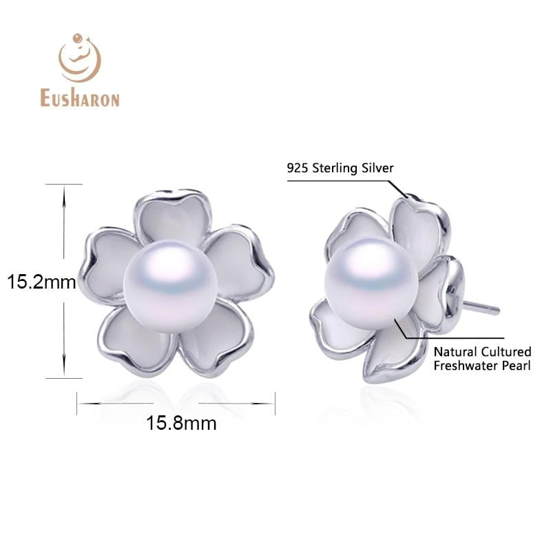 White Cherry Blossoms Freshwater Pearl Earring
