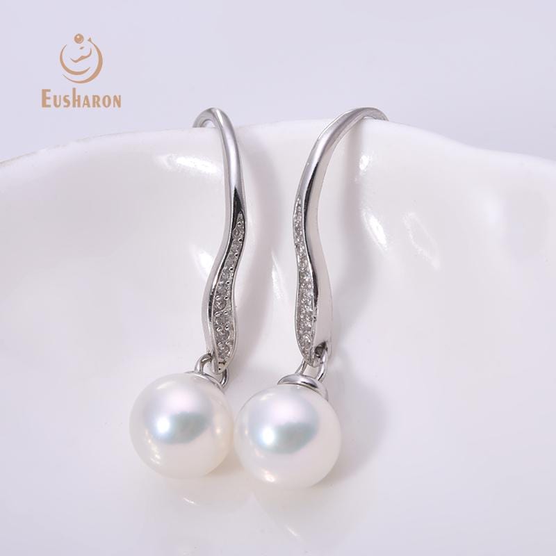pearl wire hook earrings