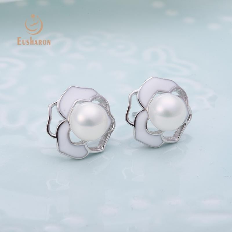 rose freshwater pearl earring