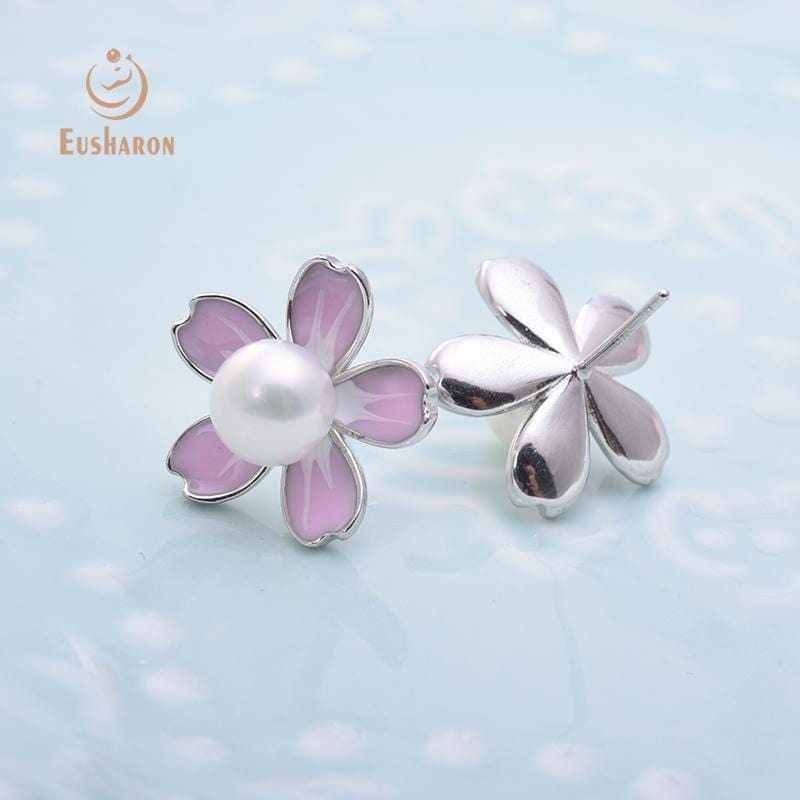 cherry blossoms freshwater pearl stud