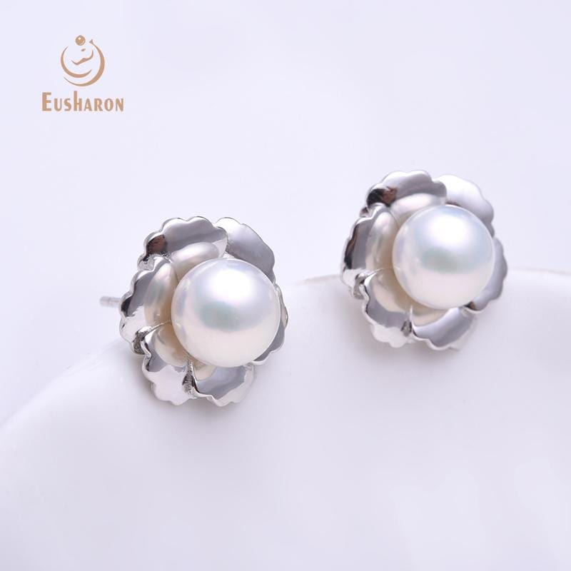 freshwater pearl flower earring