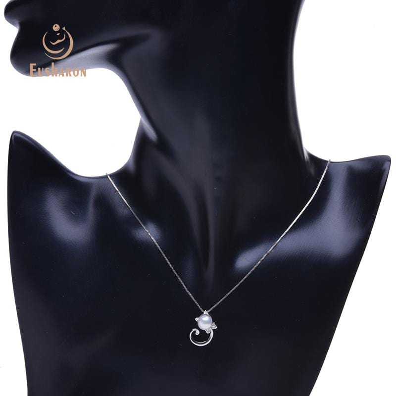 wholesale silver cat pearl pendant