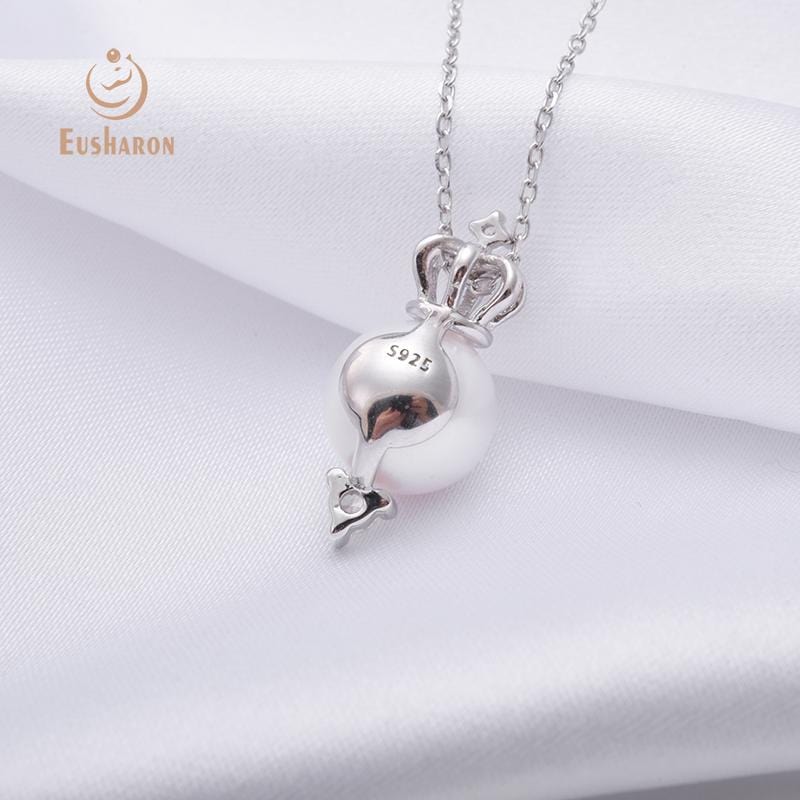 sterling silver crown freshwater pearl pendant