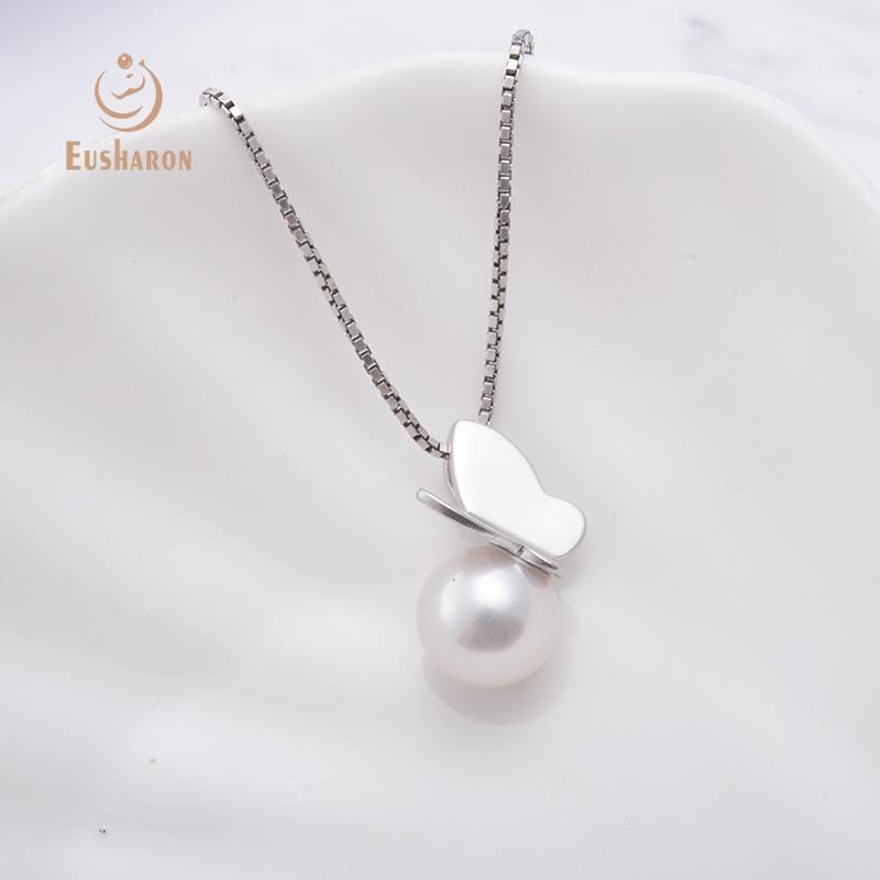 Wholesale sterling silver butterfly freshwater pearl pendant