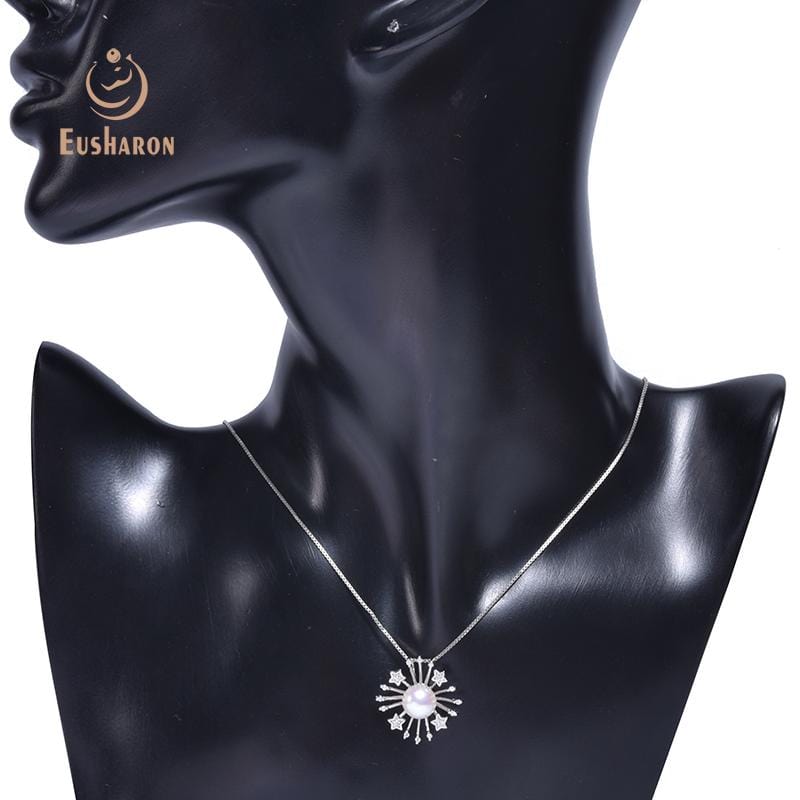 silver sun pearl pendant