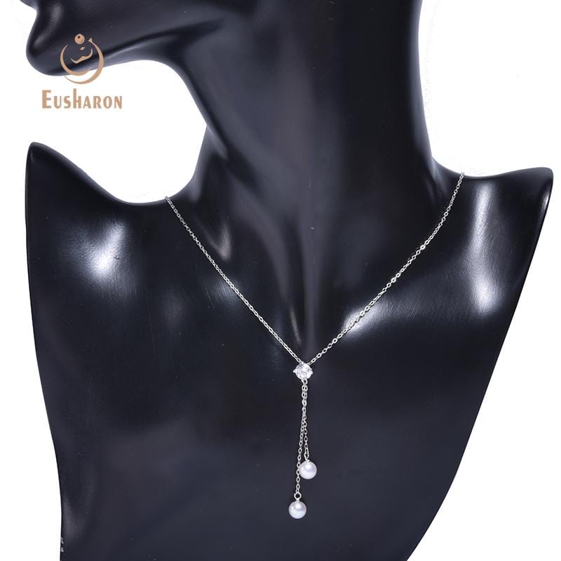 romantic double freshwater pearl pendant necklace