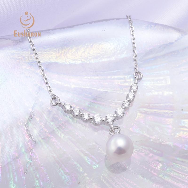 Wholesale sterling silver geometric freshwater pearl pendant