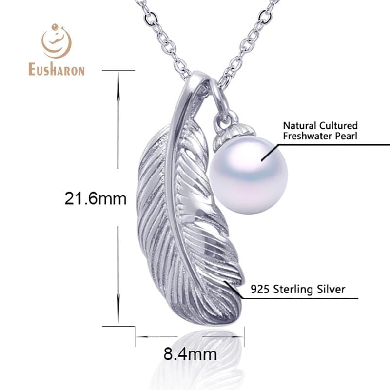 silver round freshwater pearl pendant necklace