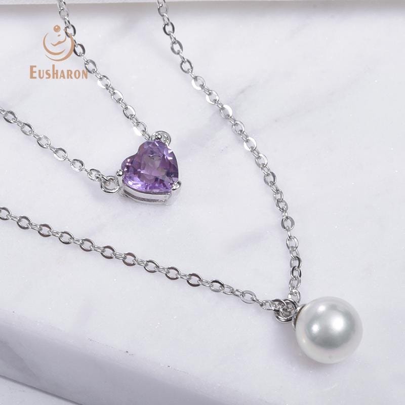 two strand pearl pendant necklace bulk