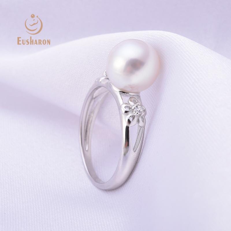 wholesale silver flower pearl ring