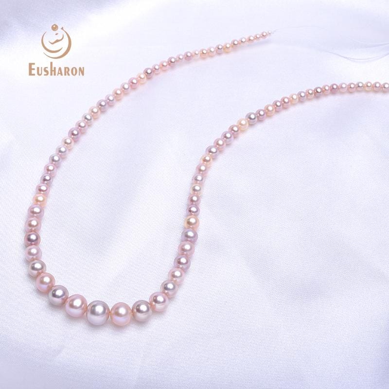 3-9mm Multicolor Round Freshwater Pearl Tower Chain