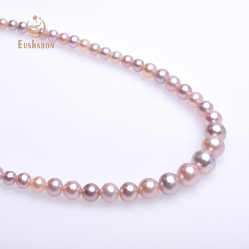 wholesale 3-9mm Multicolor Round Freshwater Pearl Tower Chain