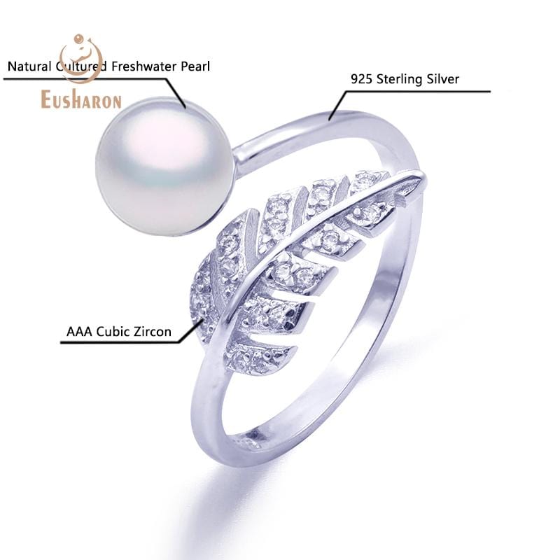 wholesale round pearl silver ring